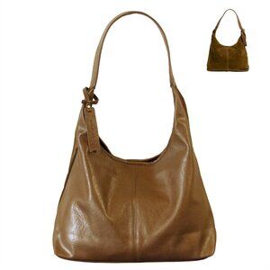 Womens Brown Hobo Bag Faux Leather and Suede FALL AUTUMN